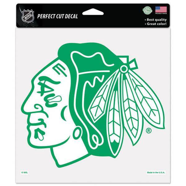 Chicago Blackhawks 8X8 Primary Logo Green Perfect Cut Decal