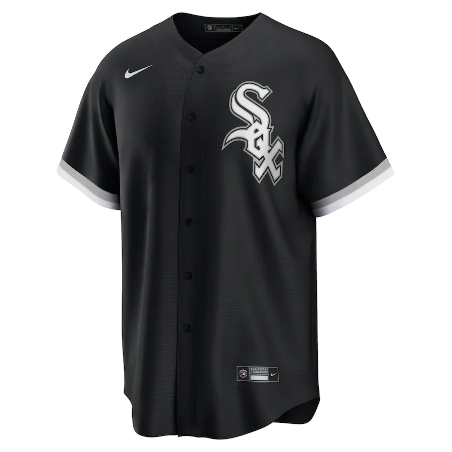 Bobby Jenks Chicago White Sox NIKE Replica Men's Alternate Black Jersey With Premium Lettering
