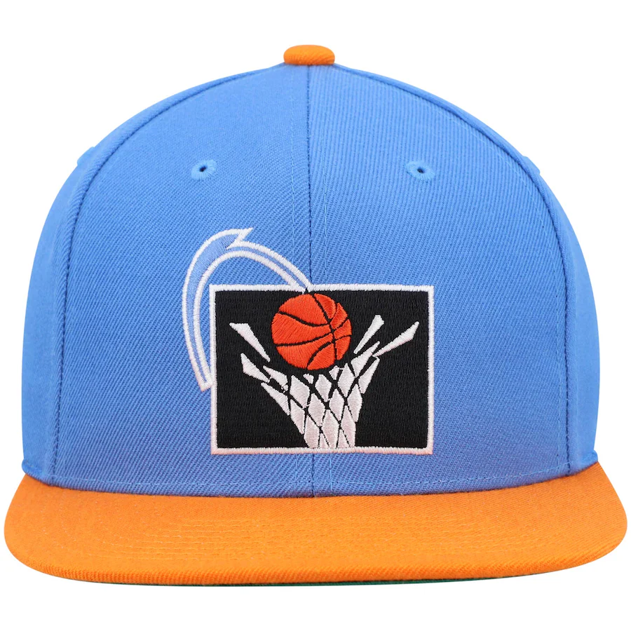 Mens Cleveland Cavaliers 2-Tone Blue/Orange 2.0 HWC Mitchell & Ness Snapback Hat