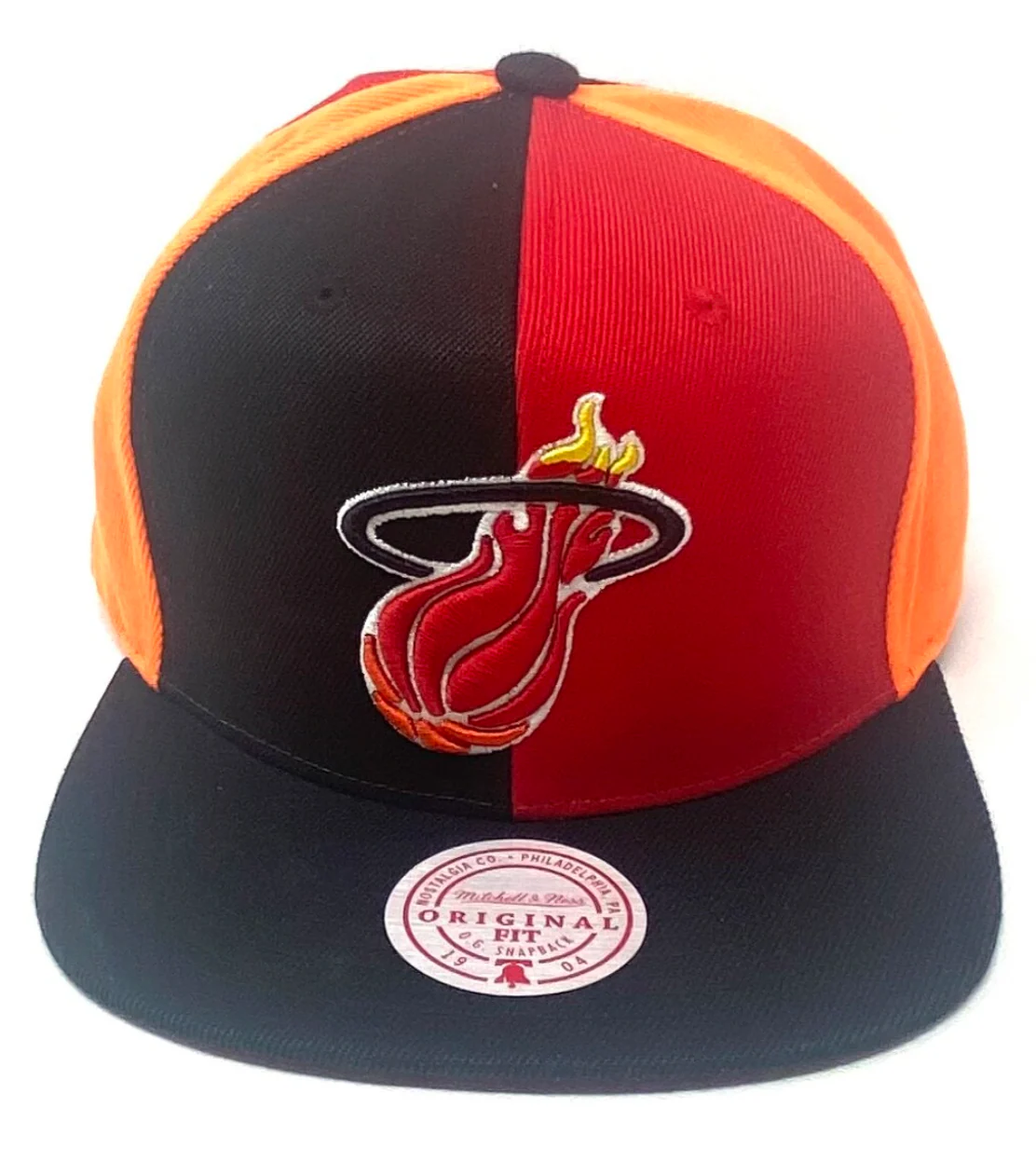 Men's Miami Heat Mitchell & Ness NBA Pinwheel Snapback Hat