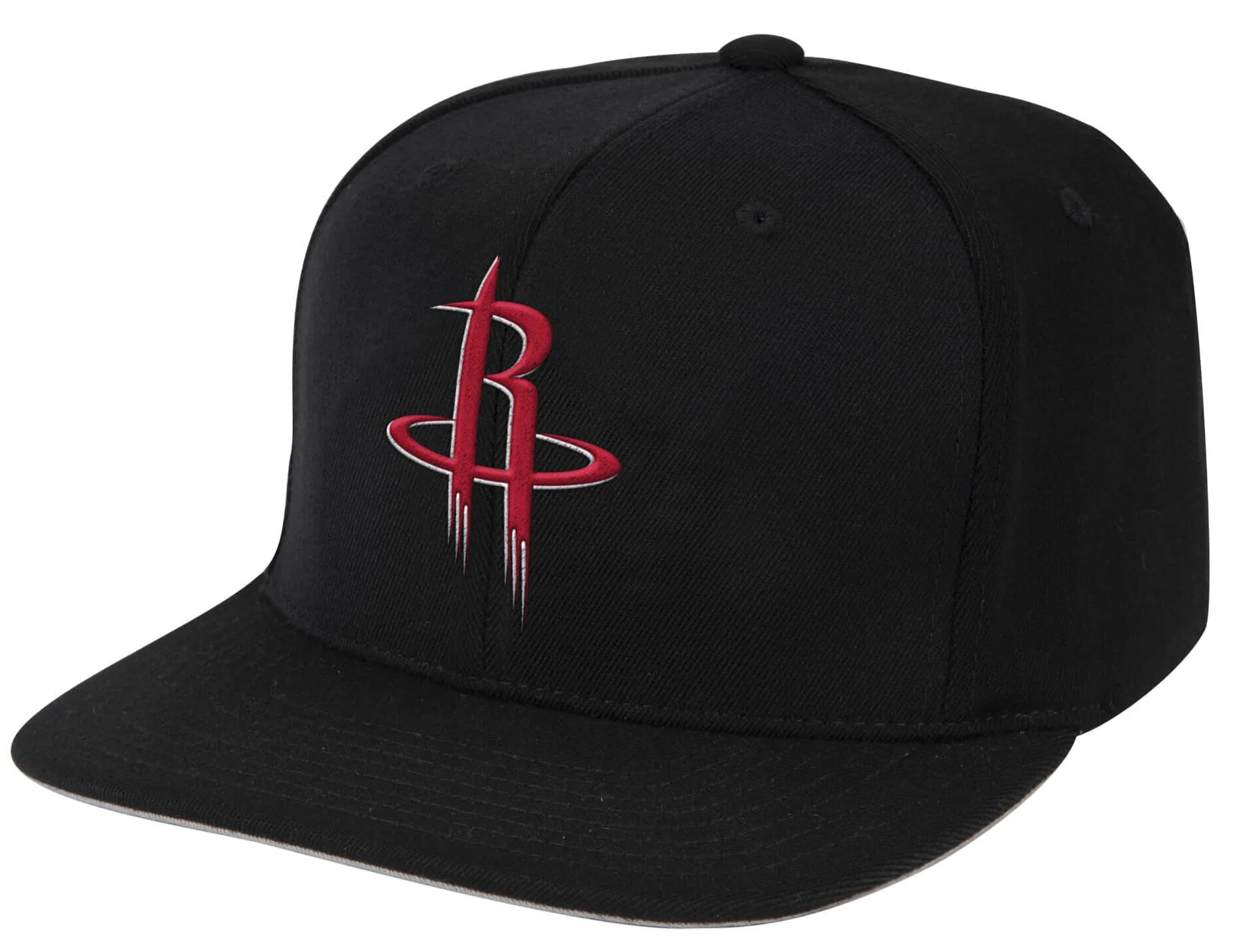 NBA Houston Rockets Black Downtime Classic Redline Snapback Snapback Hat By Mitchell And Ness