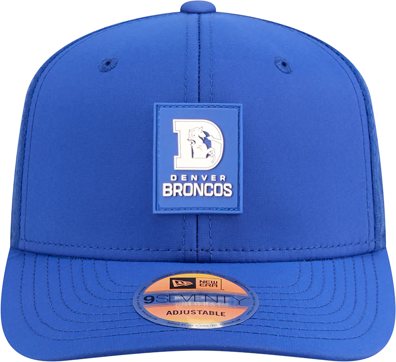 Men's Denver Broncos New Era Royal 2025 Sideline 9SEVENTY Trucker Adjustable Hat