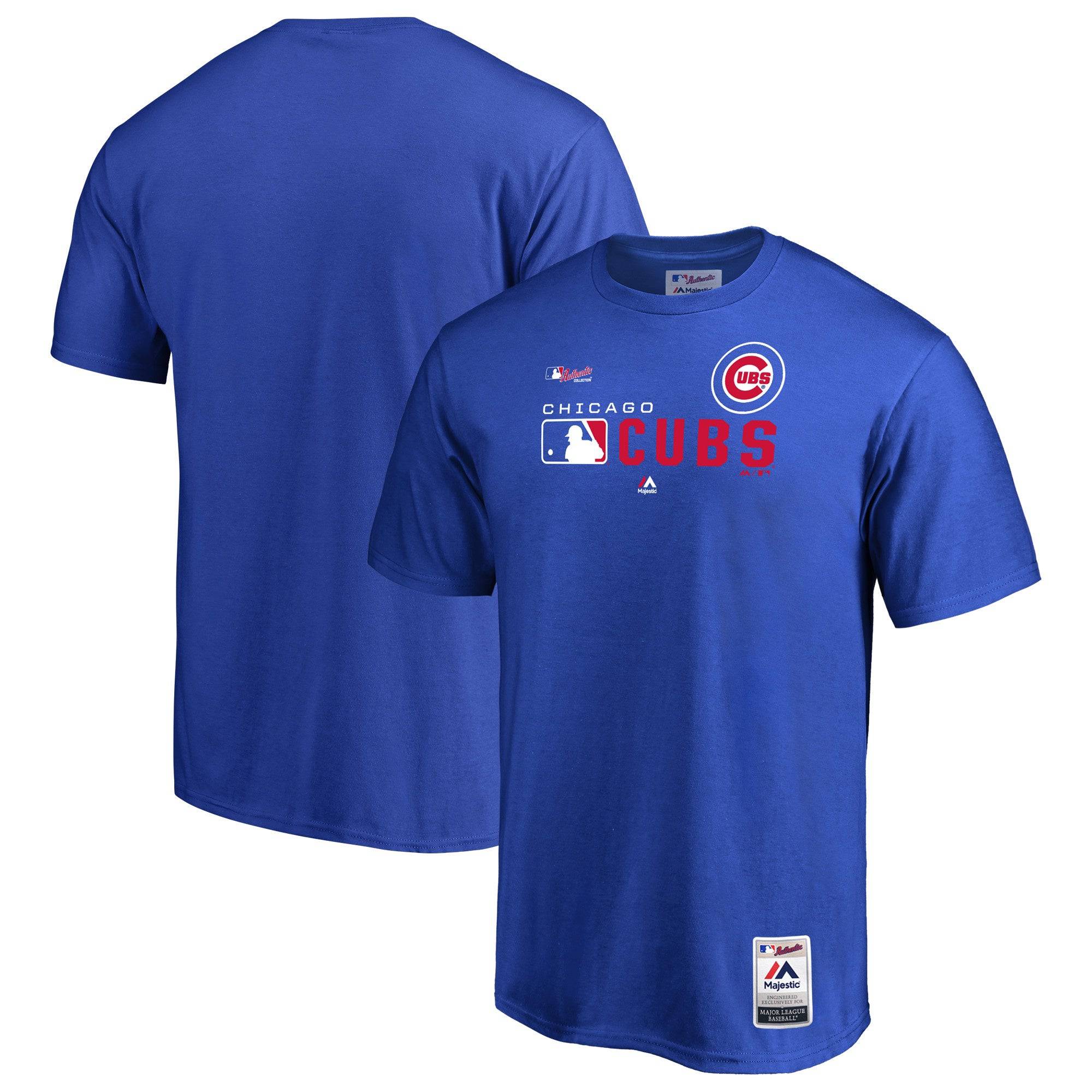 Men's Chicago Cubs Majestic Royal Blue Authentic Collection Team Distinction T-Shirt