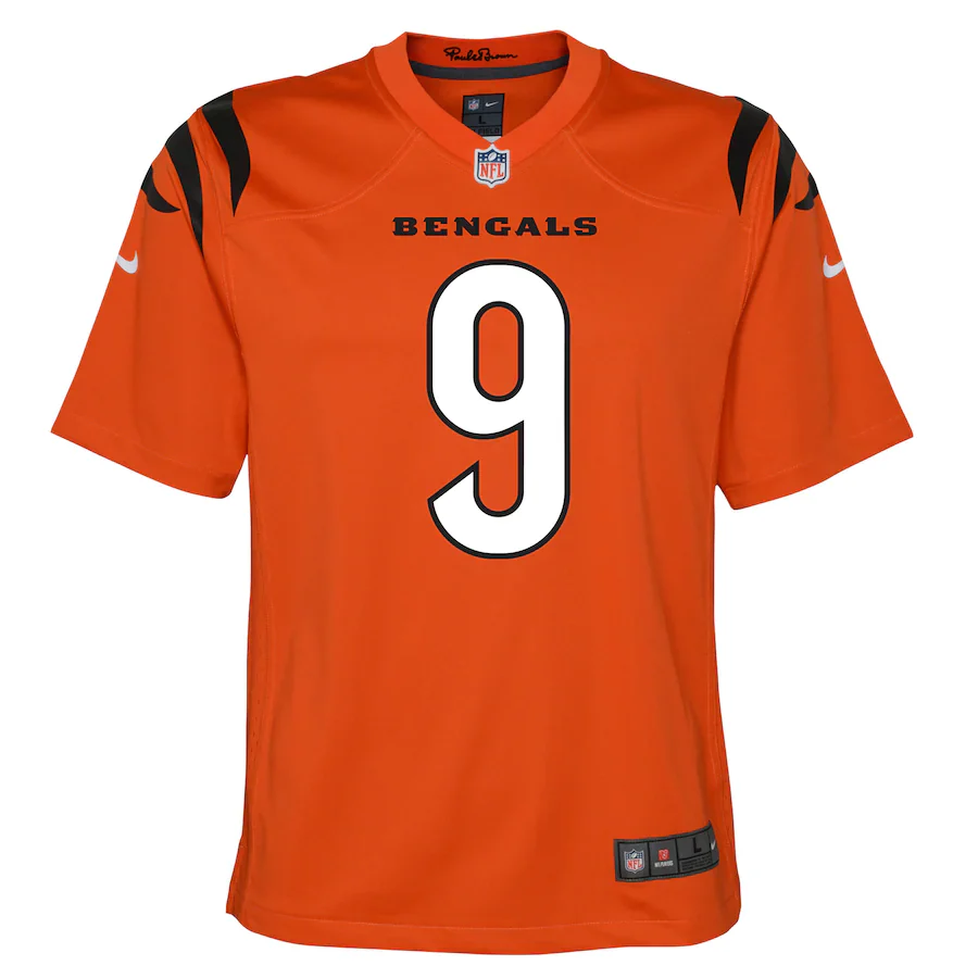 Youth Cincinnati Bengals Joe Burrow Nike Alternate Orange Game Jersey