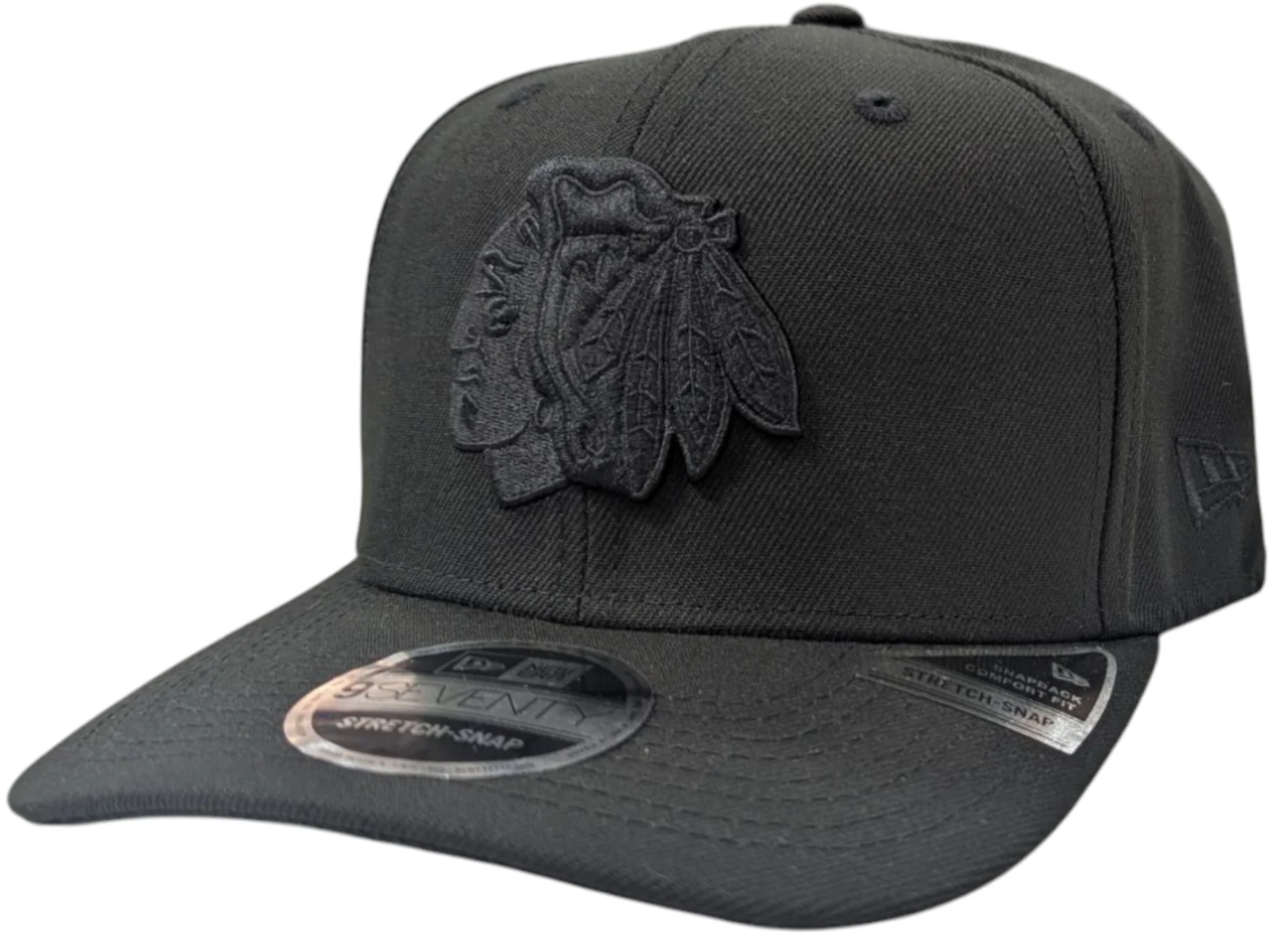 Chicago Blackhawks New Era NHL Tonal Black on Black 9SEVENTY Adjustable Hat