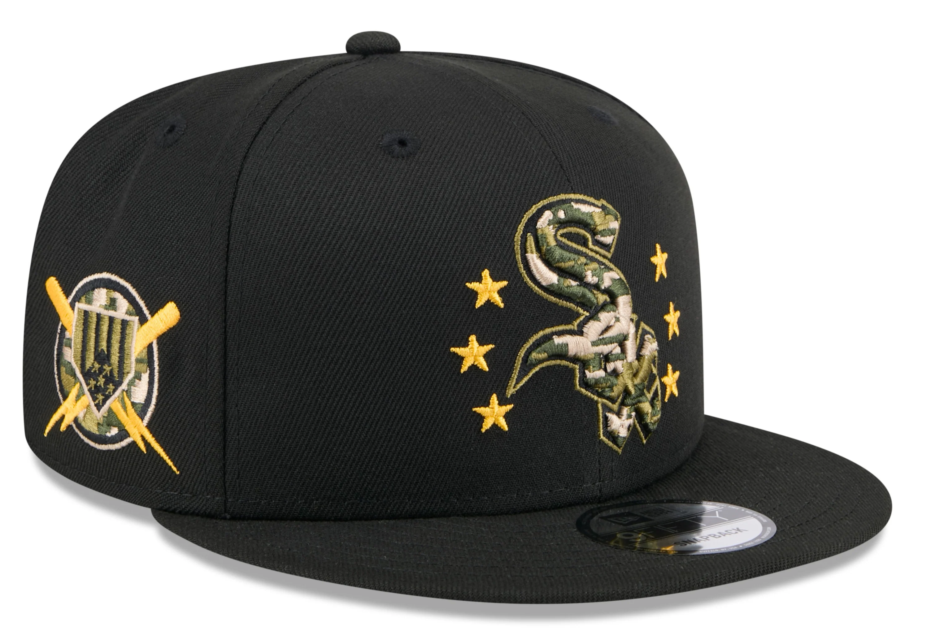 Chicago White Sox New Era 2024 MLB Armed Forces Day Black 9FIFTY Snapback Adjustable Hat
