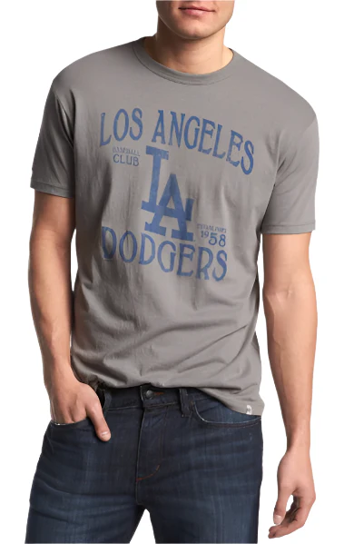 47 Brand Men's Los Angeles Dodgers Wolf Gray Flanker Tee