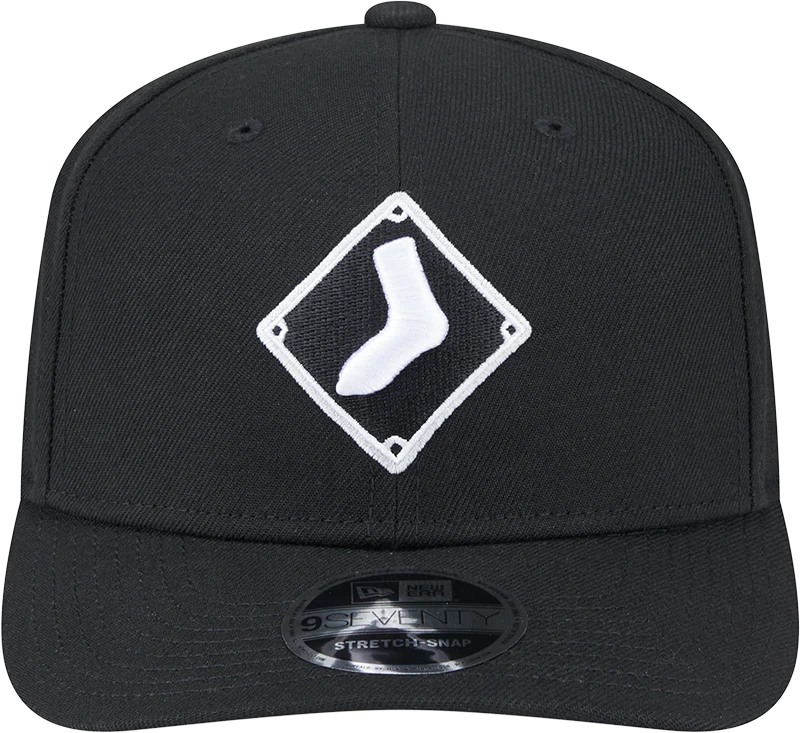 Chicago White Sox Diamond New Era Black 9SEVENTY Adjustable Hat