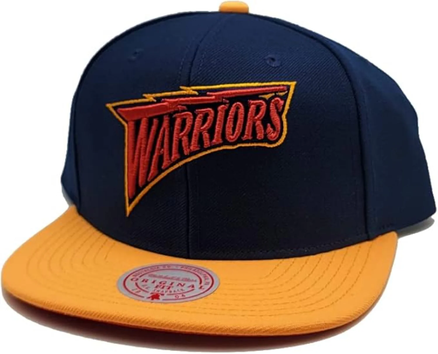Golden State Warriors Mitchell & Ness Hardwood Classics Reload 2.0 Snapback Hat - Navy/Yellow