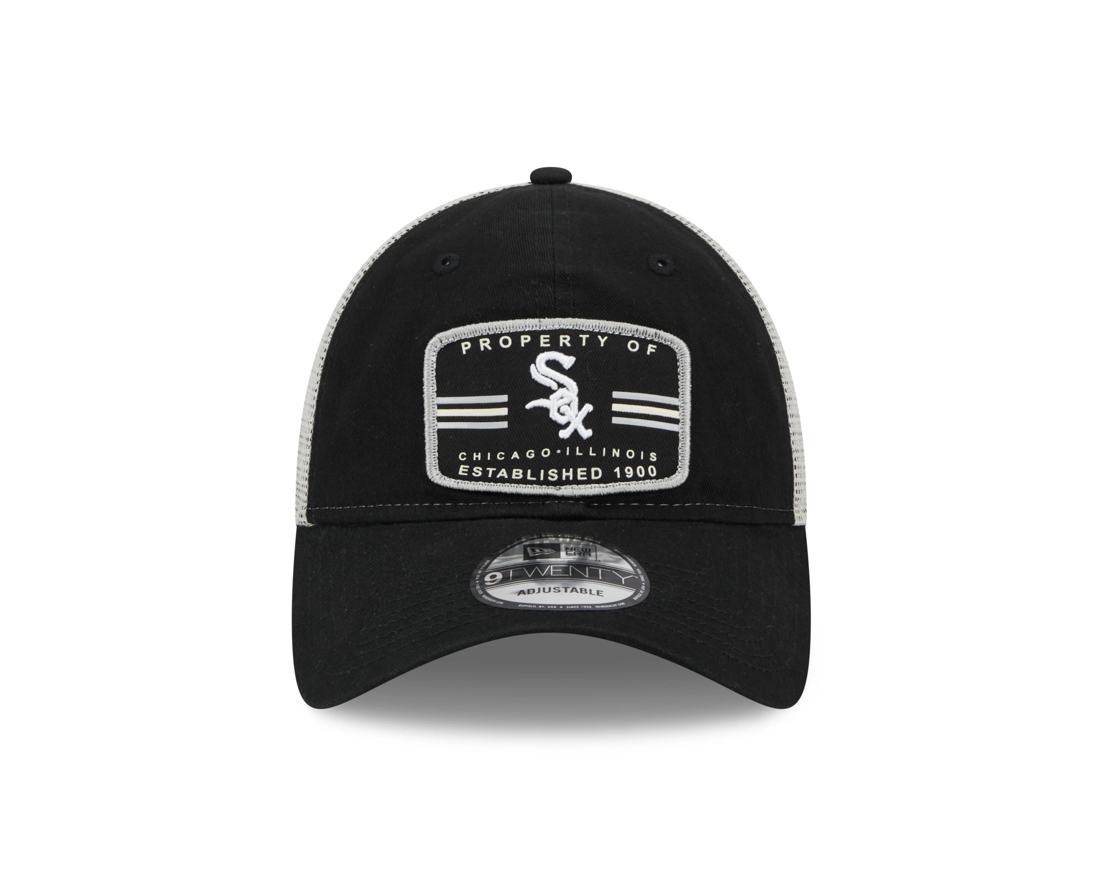 Men's Chicago White Sox Property 9TWENTY Black Adjustable Mesh Hat By New Era
