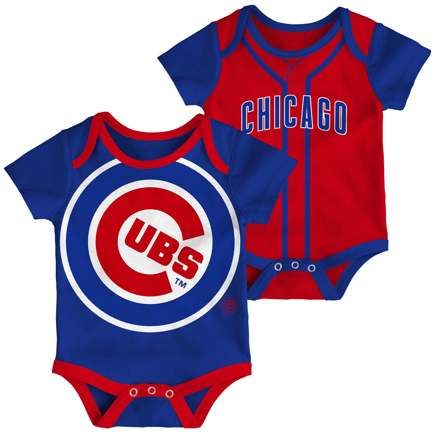 Infant MLB Chicago Cubs Double Short Sleeve 2 Pack Creeper Set