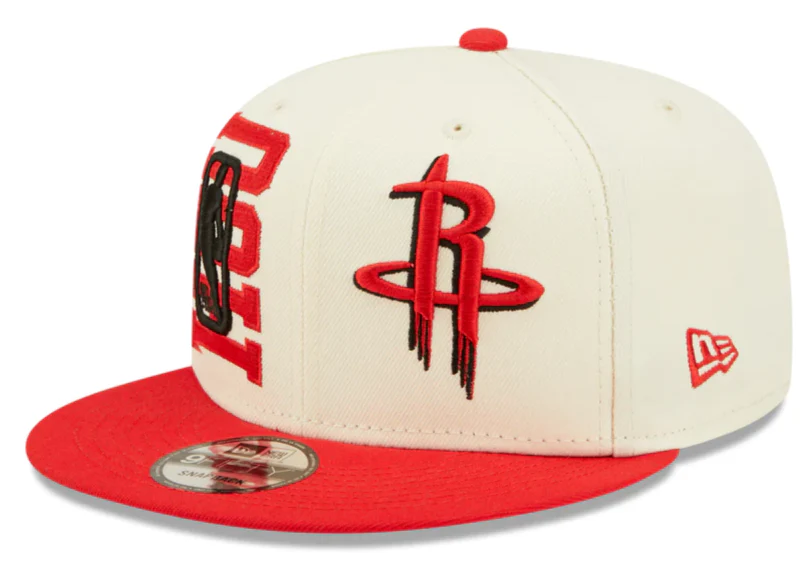 Houston Rockets New Era 2022 NBA Draft 9FIFTY Snapback Adjustable Hat - Cream/Red