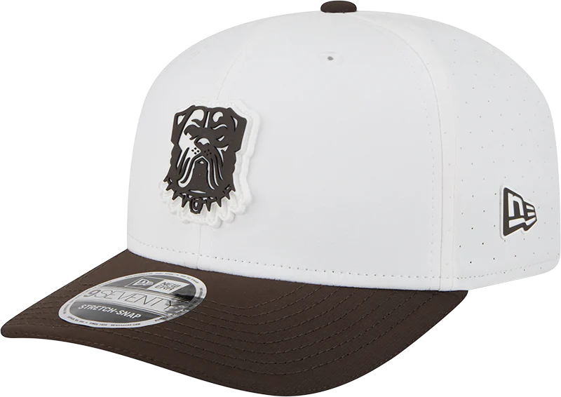 Men's Cleveland Browns New Era White/Brown 2025 NFL Training Camp 9SEVENTY Adjustable Hat