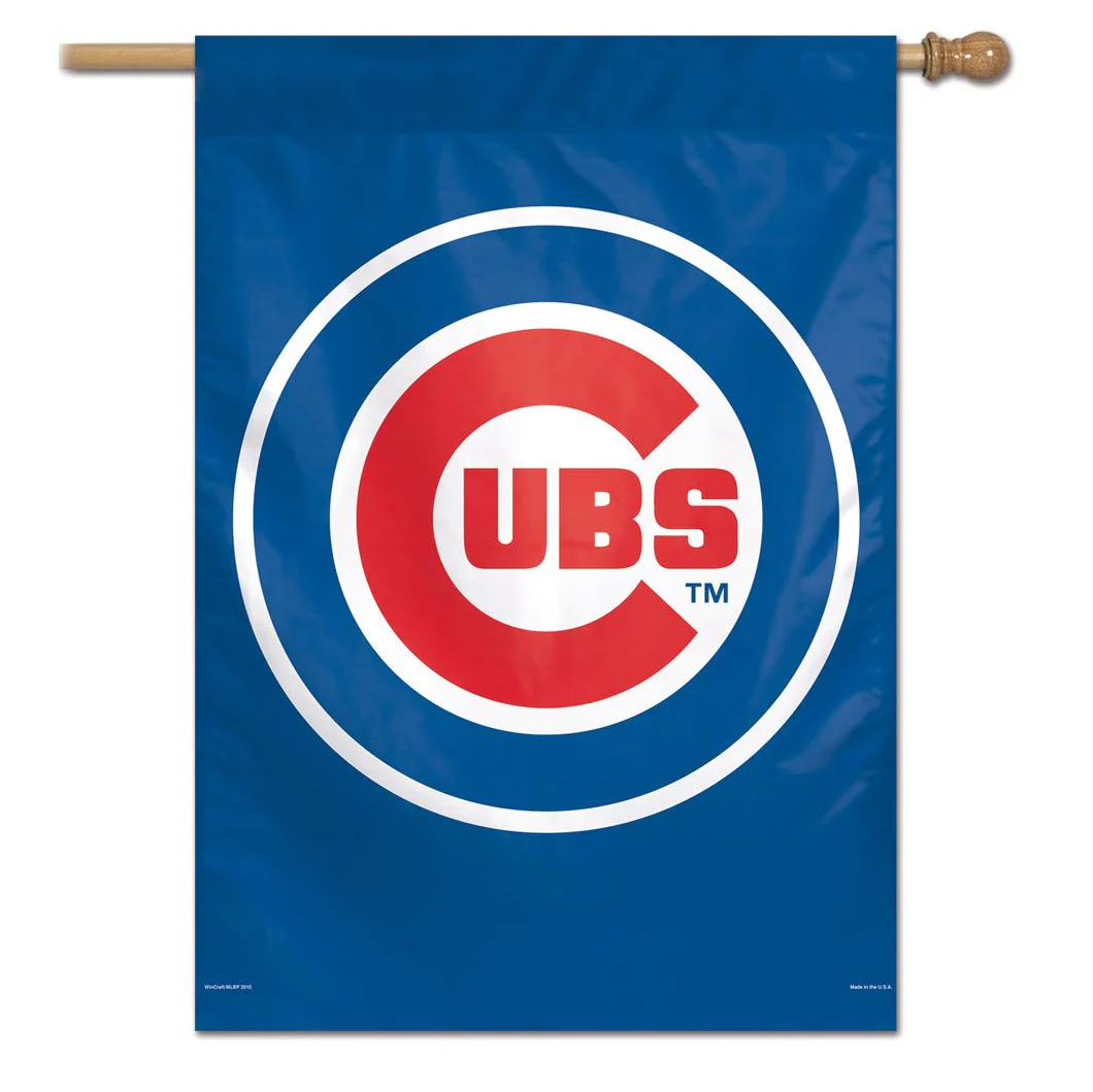 Chicago Cubs Primary Logo 27X37 Vertical Flag