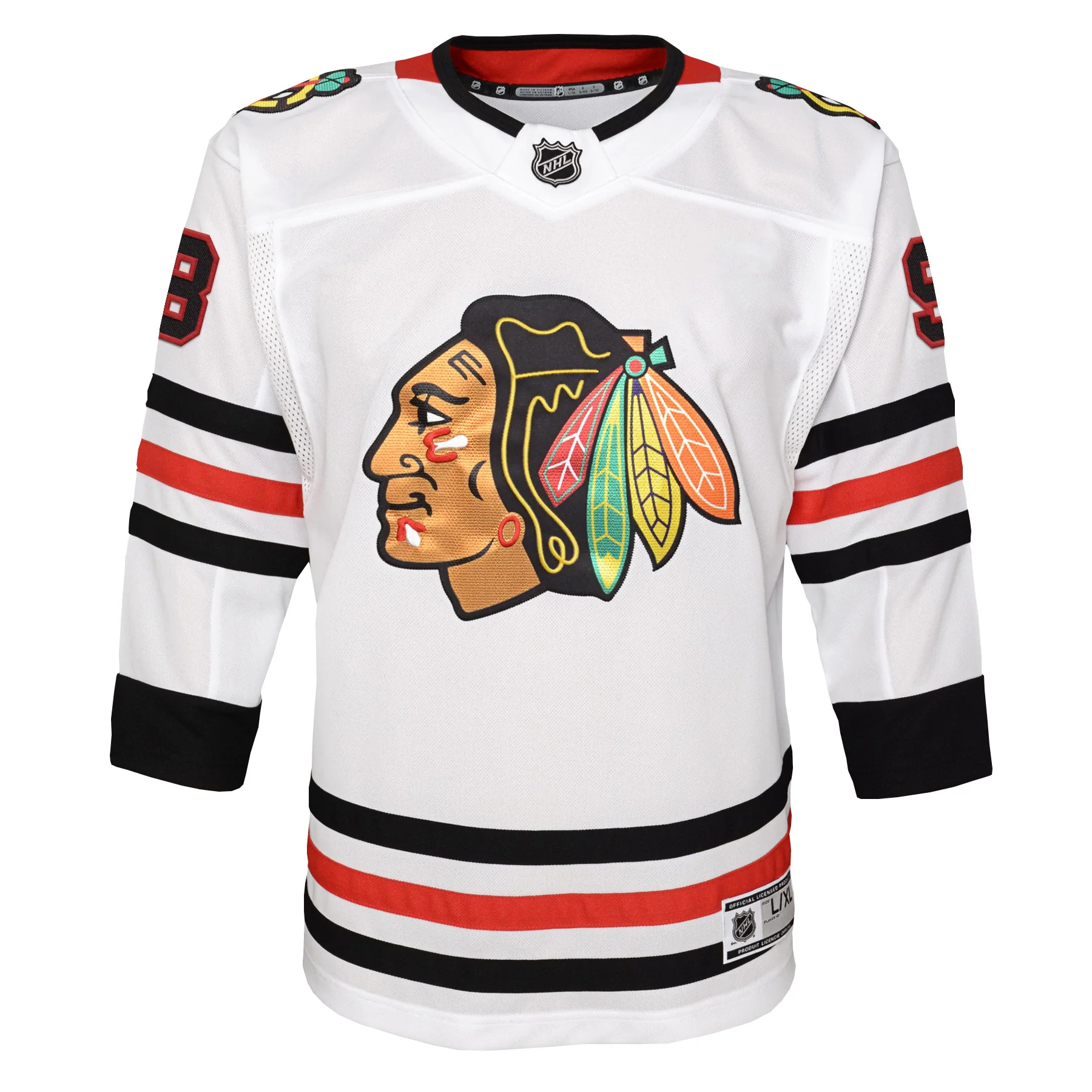 Youth Connor Bedard Chicago Blackhawks White Road NHL Premier Jersey