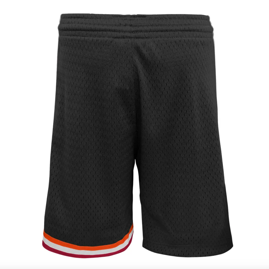 Men's Miami Heat Mitchell and Ness Hardwood Classics Black 1996-97 Swingman Shorts
