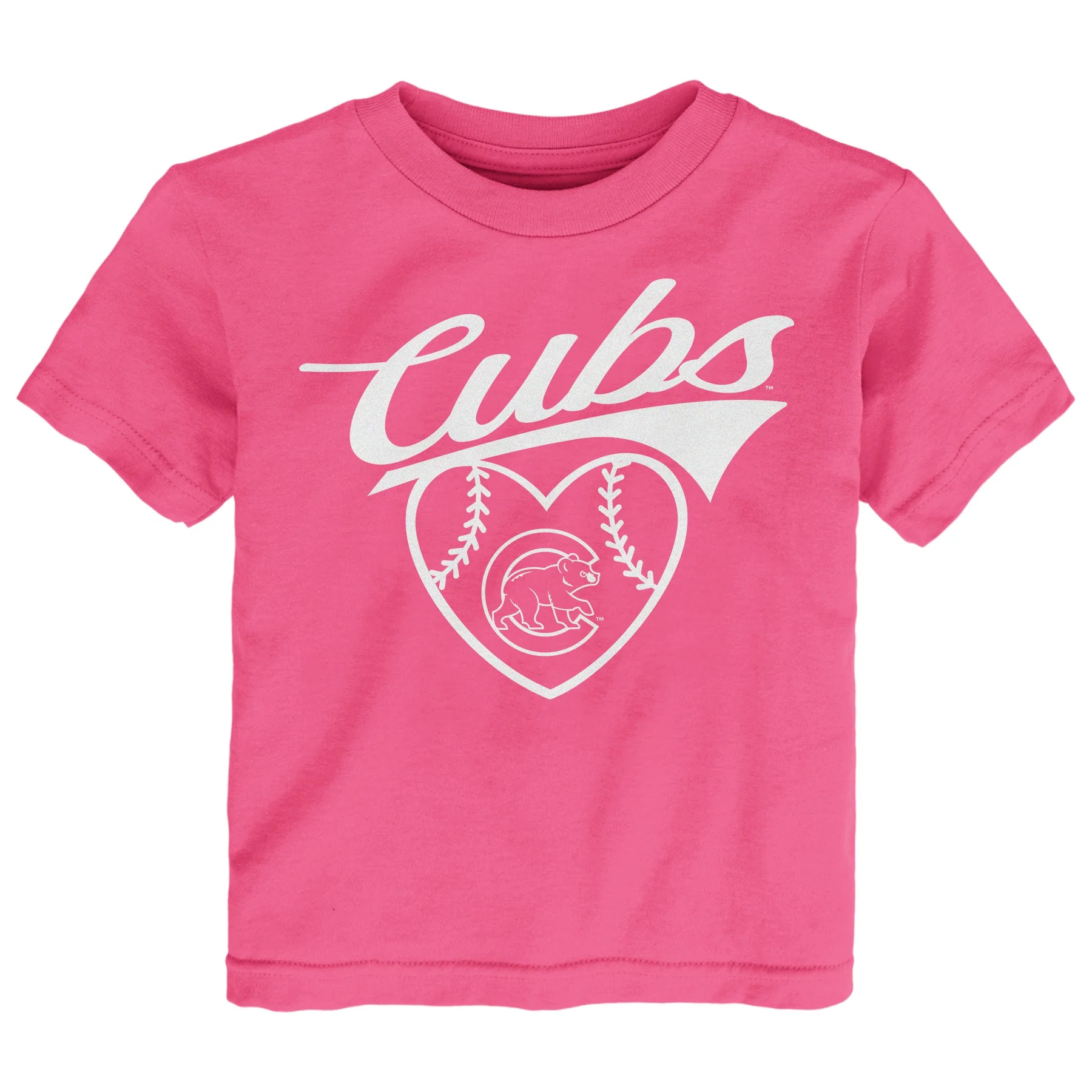 Toddler Girls Chicago Cubs Pink Homerun Honey Short Sleeve T-Shirt