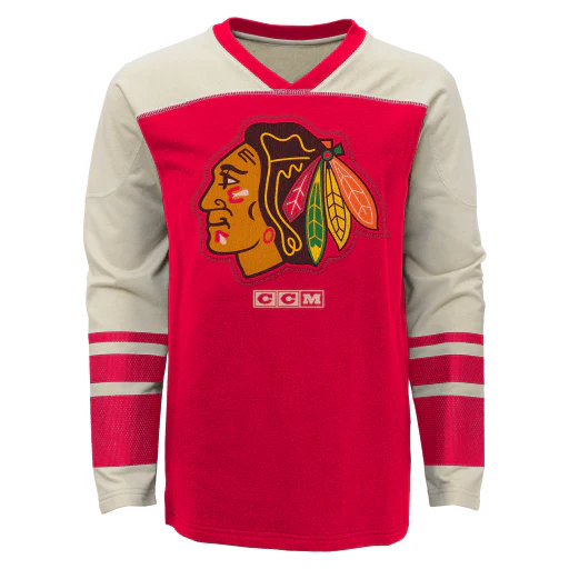 Youth Chicago Blackhawks Long Sleeve Vintage Crew By CCM