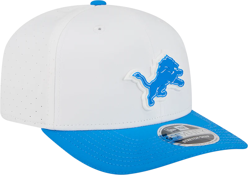 Men's Detroit Lions New Era White/Blue 2025 NFL Training Camp 9SEVENTY Adjustable Hat