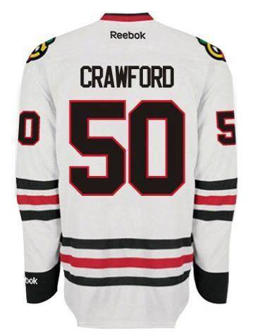 Mens Chicago Blackhawks Corey Crawford Edge 2 Authentic Road Jersey by Reebok