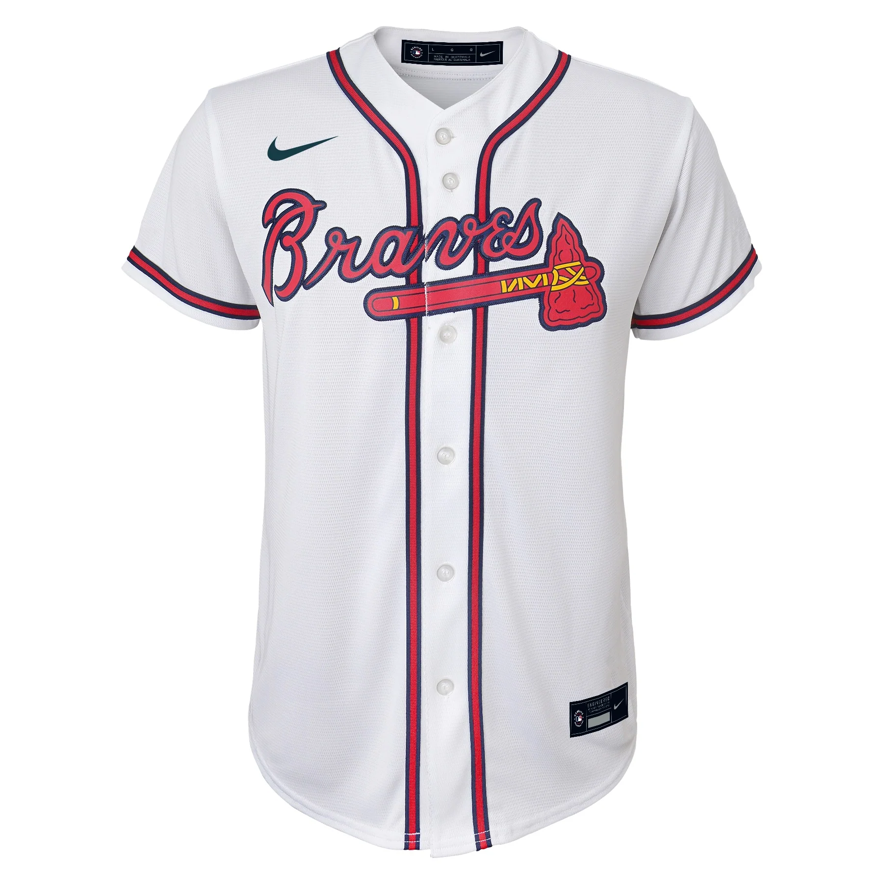 NIKE Youth Atlanta Braves Home White Replica Jersey