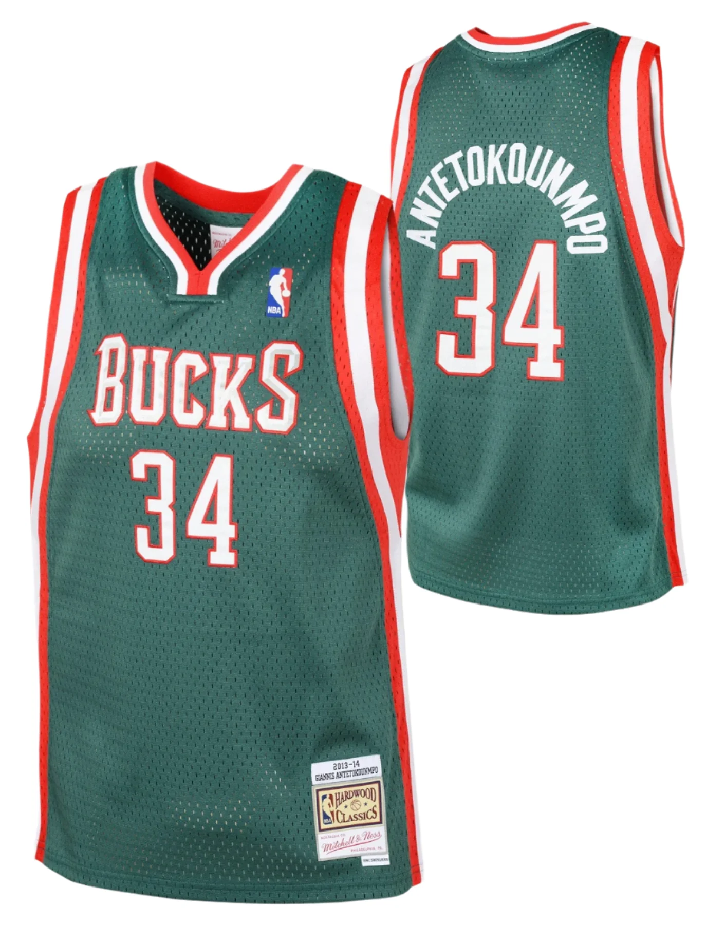 Youth Milwaukee Bucks Giannis Antetokounmpo Mitchell & Ness Kelly Green Hardwood Classics Swingman Jersey