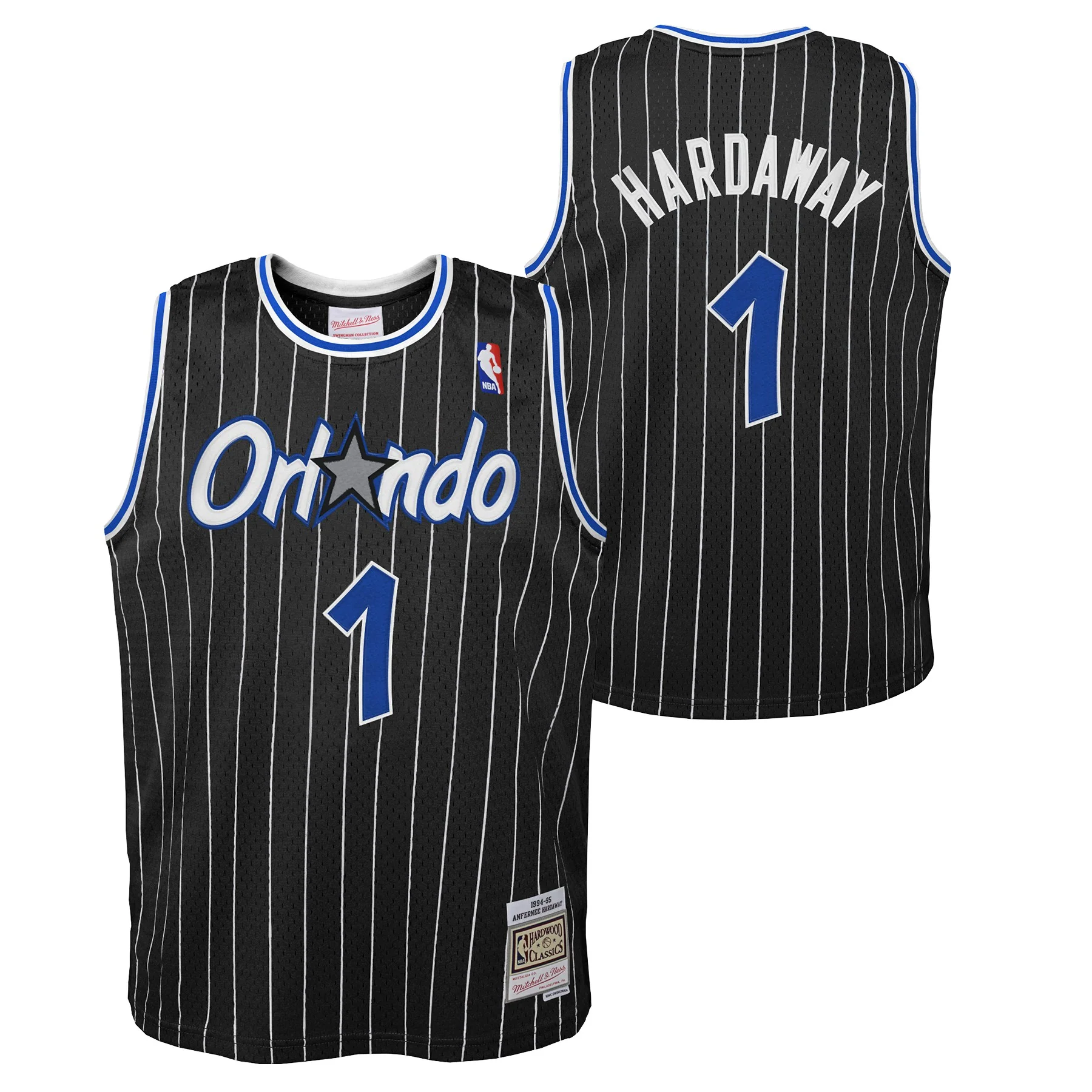 Youth Orlando Magic Anfernee  Penny Hardaway Mitchell & Ness NBA Black Hardwood Classic Swingman Jersey