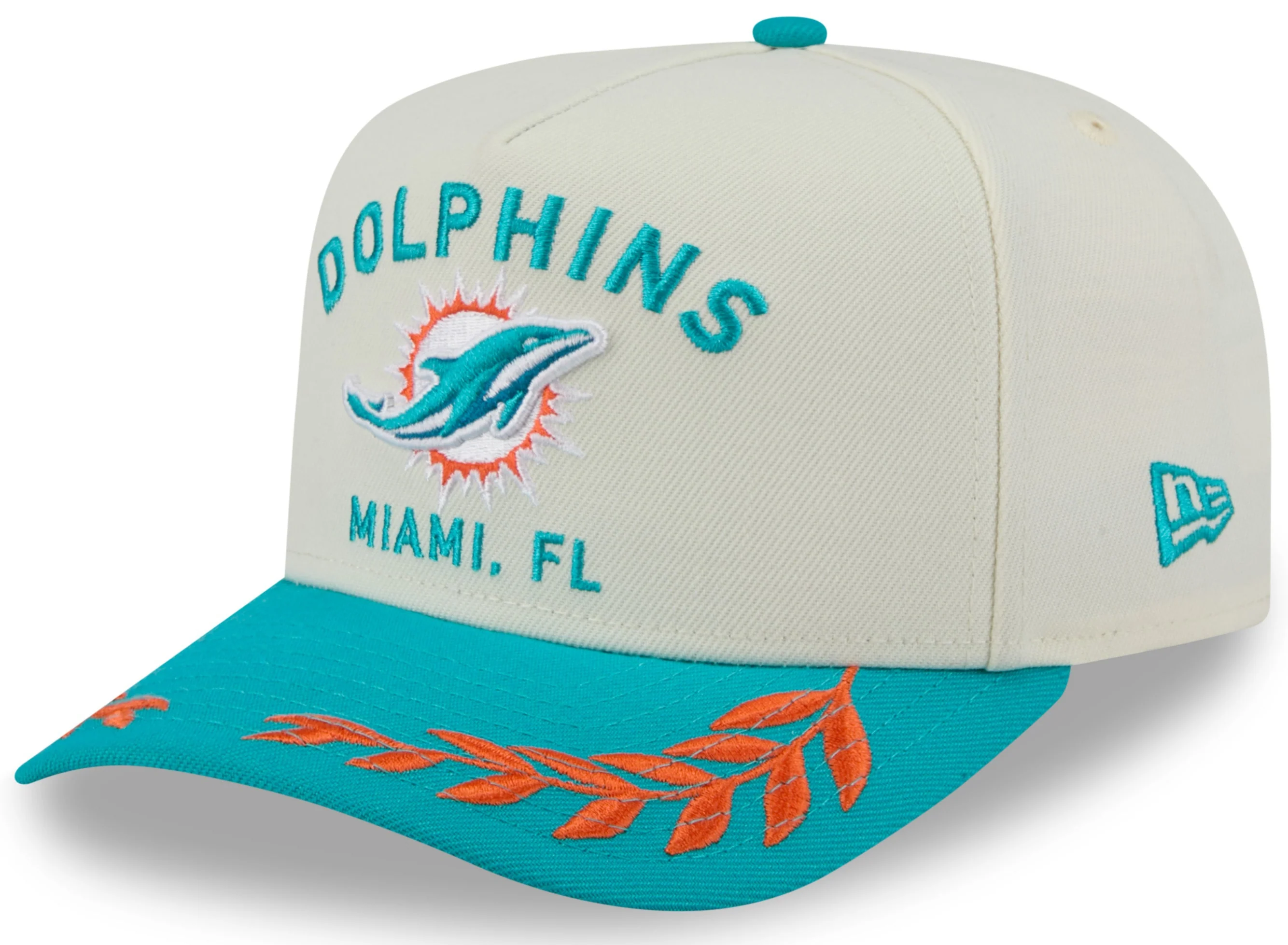 Men's Miami Dolphins New Era 2025 NFL Draft Chrome A-Frame 9FIFTY Snapback Adjustable Hat