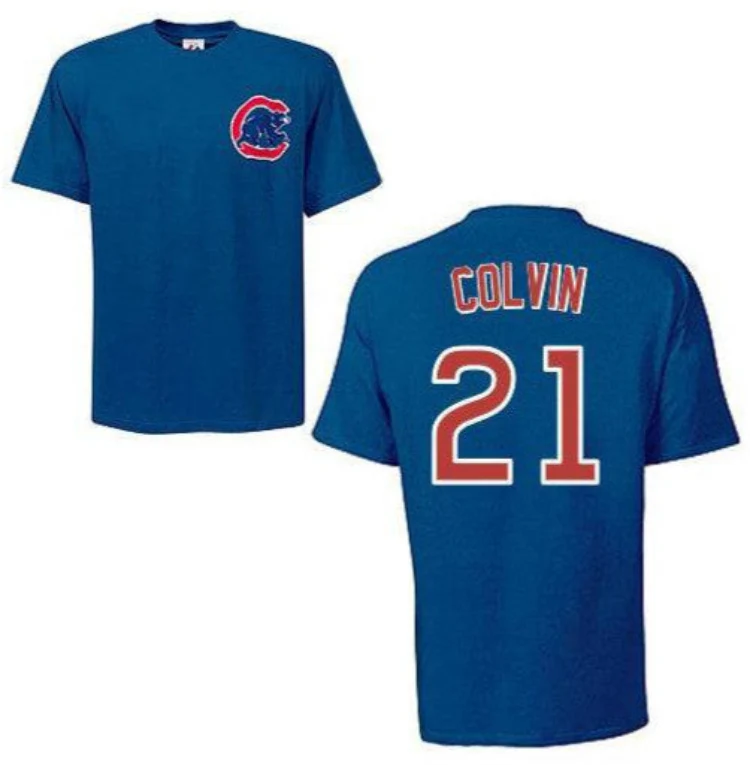 Men's Chicago Cubs Tyler Colvin Royal Blue Player T-Shirt