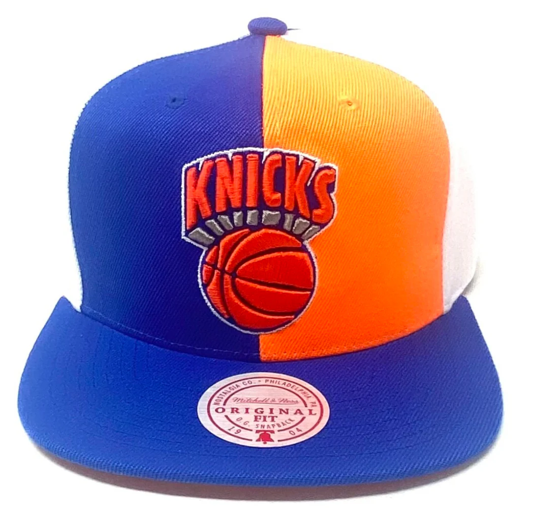Men's New York Knicks Mitchell & Ness NBA Pinwheel Snapback Hat
