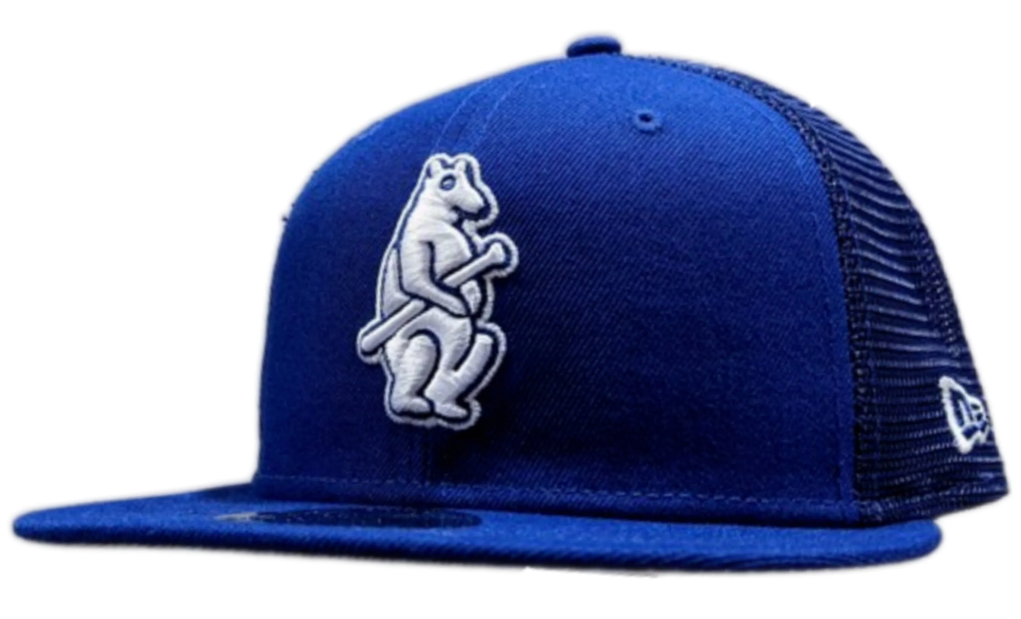Chicago Cubs New Era Classic Cooperstown Collection Blue 9FIFTY Mesh Trucker Snapback Hat