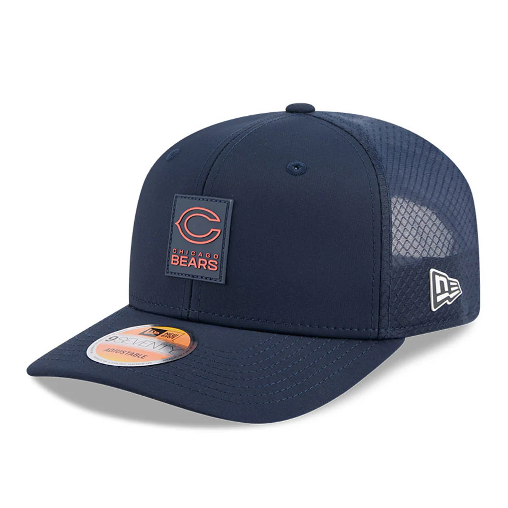 Men's Chicago Bears New Era Navy 2025 NFL Secondary Logo Sideline Heat 9SEVENTY Adjustable Hat