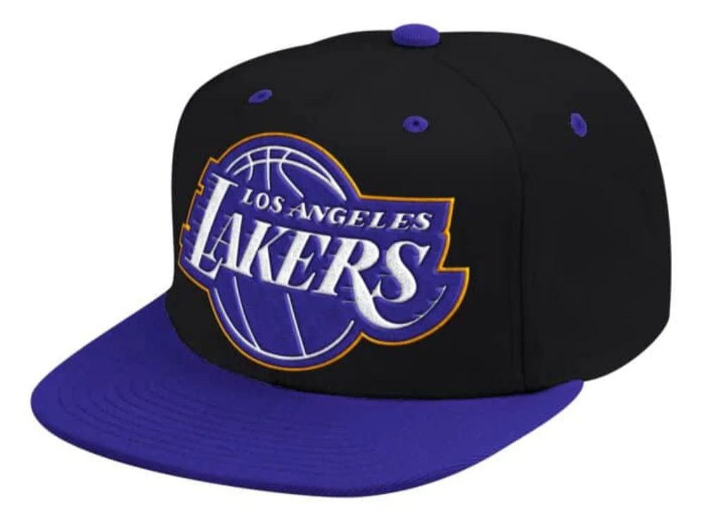 Mitchell & Ness Los Angeles Lakers Black/Purple XL Pop Team Adjustable Snapback Hat