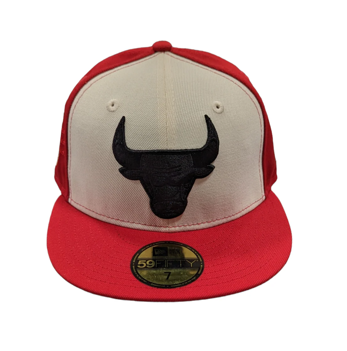 Chicago Bulls New Era Off White/Red 59FIFTY Fitted Hat