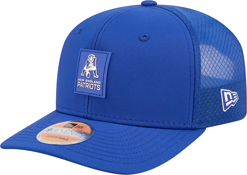 Men's New England Patriots New Era Royal 2025 Sideline 9SEVENTY Trucker Adjustable Hat
