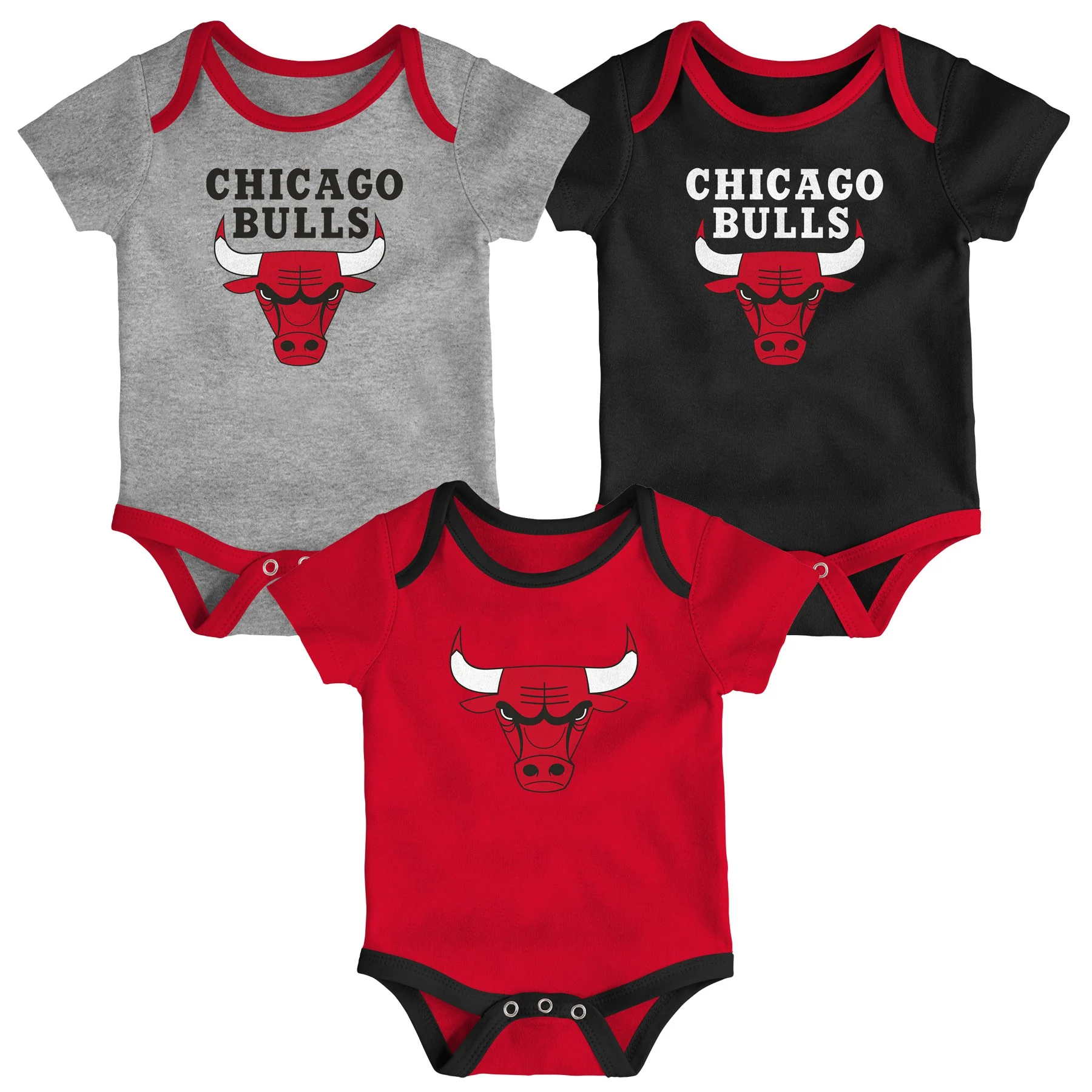 Newborn/Infant Chicago Bulls Game Time 3-Piece Creeper Set