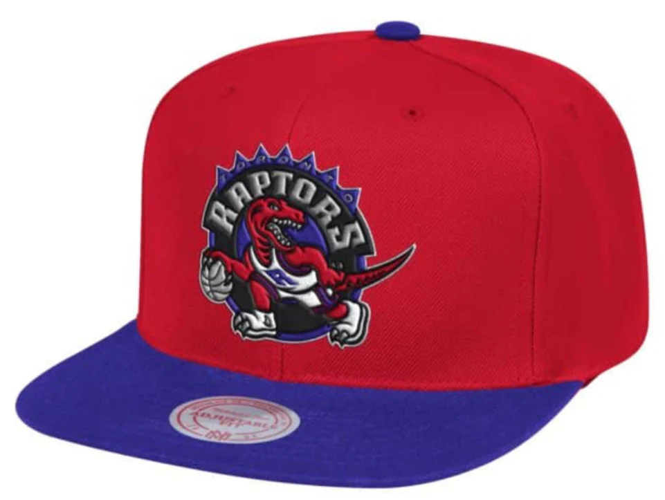 Mens NBA Toronto Raptors Red/Purple Wool 2 Tone Snapback Hat By Mitchell And Ness