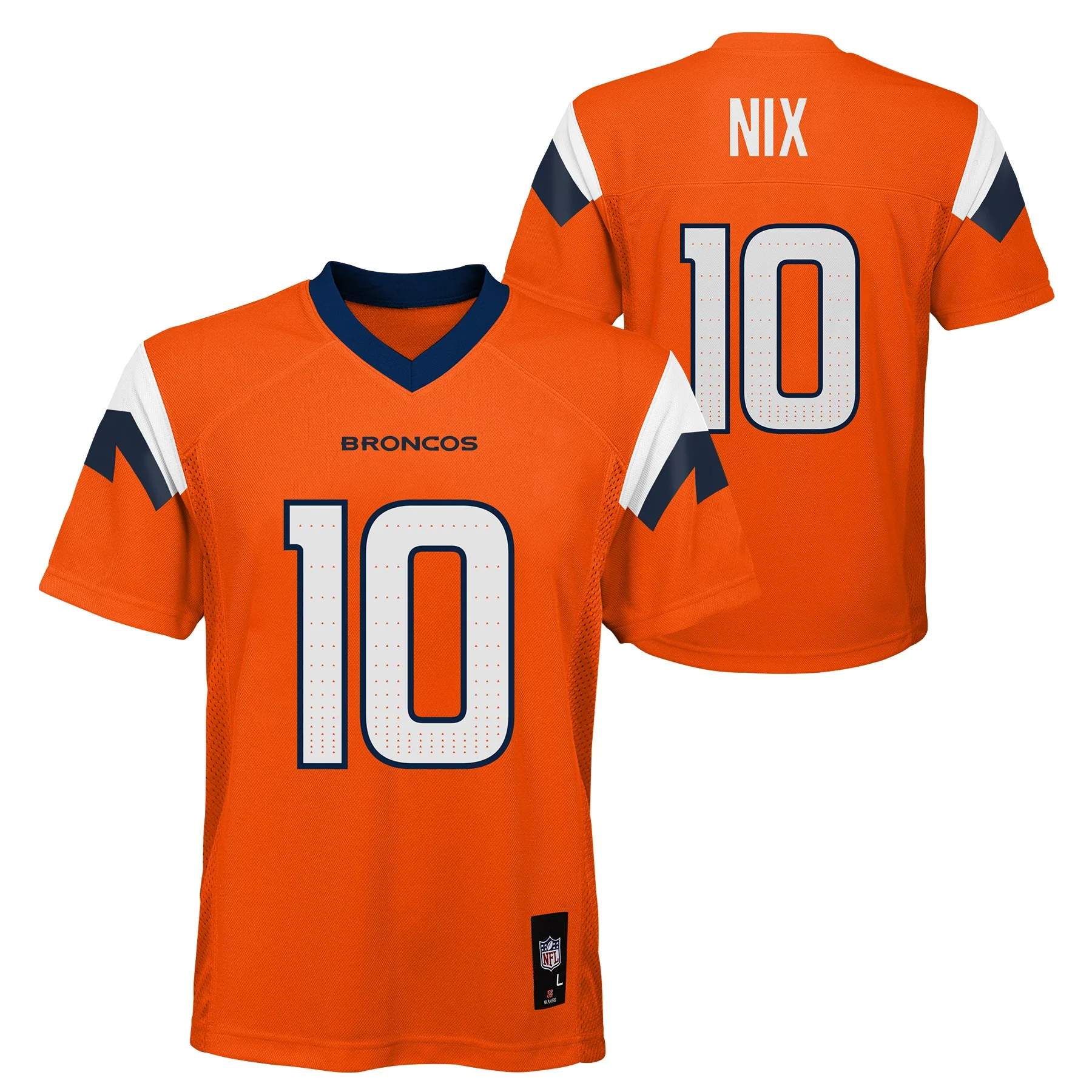 Youth Bo Nix Denver Broncos Orange Replica Mid Tier Player Jersey