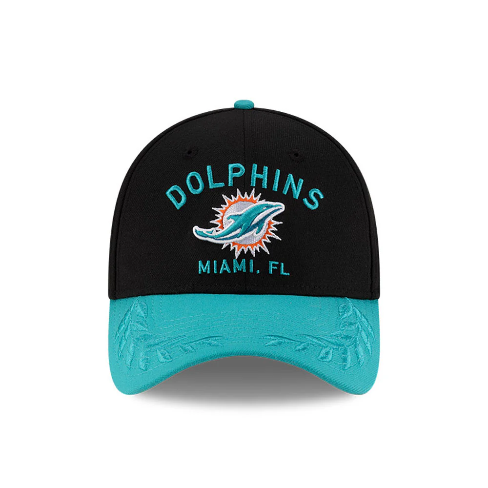 Men's Miami Dolphins New Era 2025 NFL Draft Black 39THIRTY Flex Fit Hat