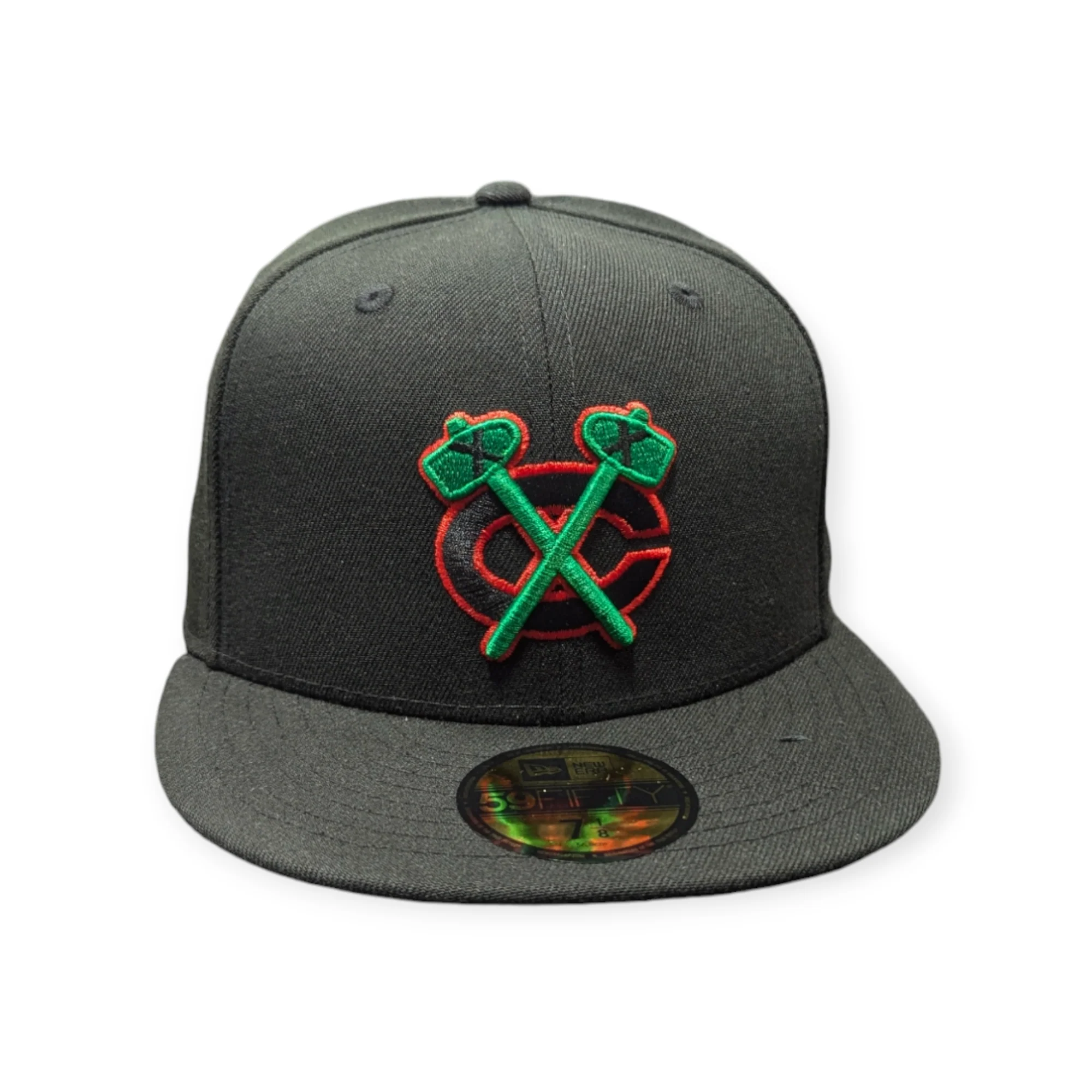 Chicago Blackhawks New Era Black Reverse OTC 59FIFTY Fitted Hat