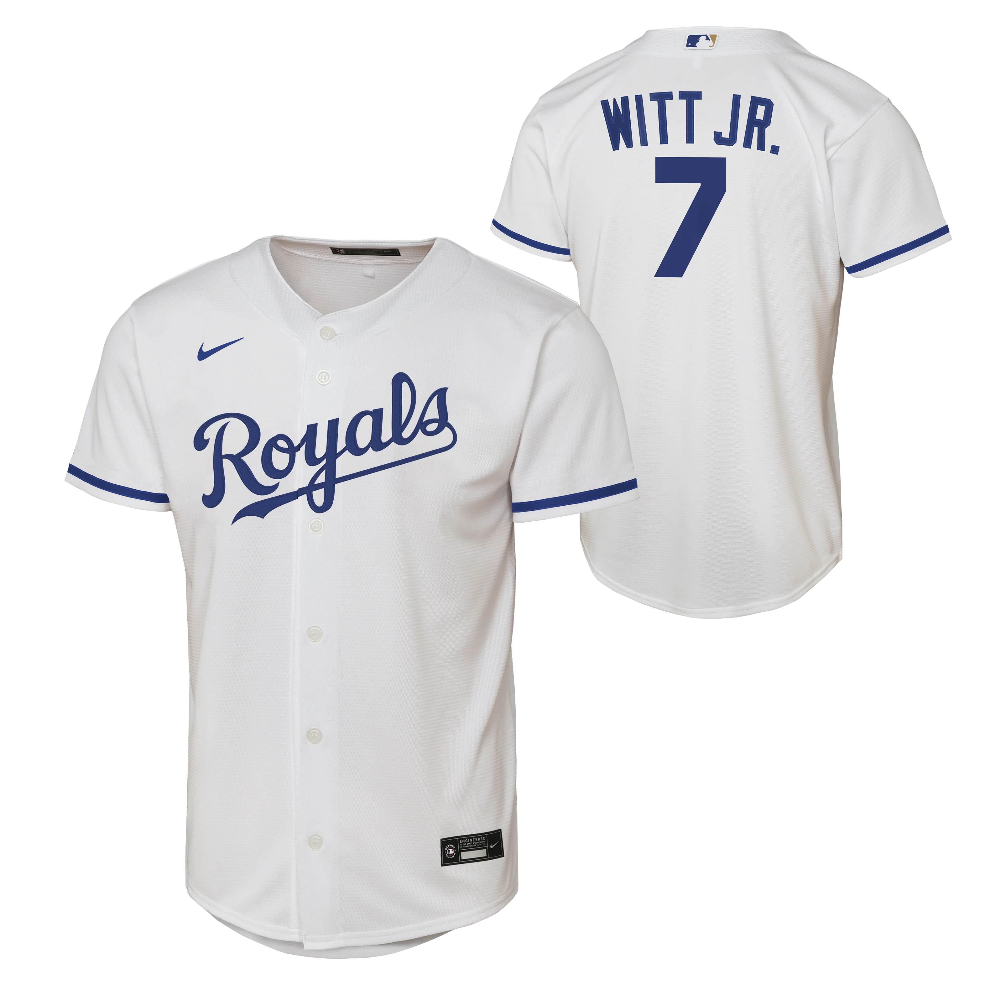 NIKE Youth Bobby Witt Jr. Kansas City Royals White Home Replica Game Jersey