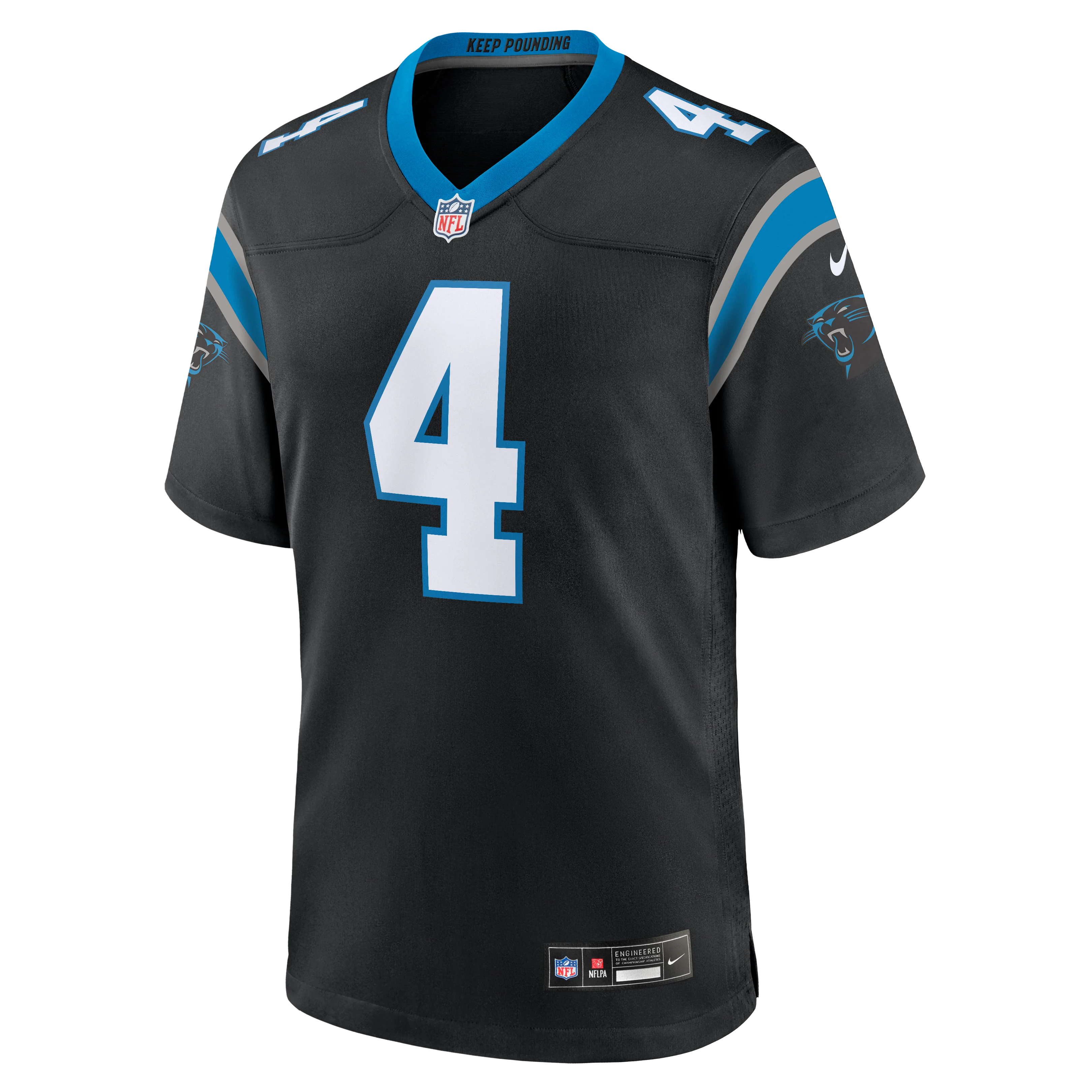 Men's Tetairoa McMillan Carolina Panthers Nike Black Replica Game Jersey