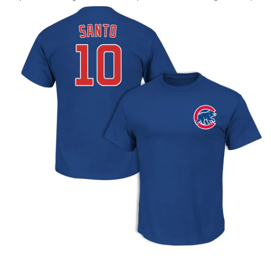 Men's Chicago Cubs Ron Santo Player Name & Number T-Shirt