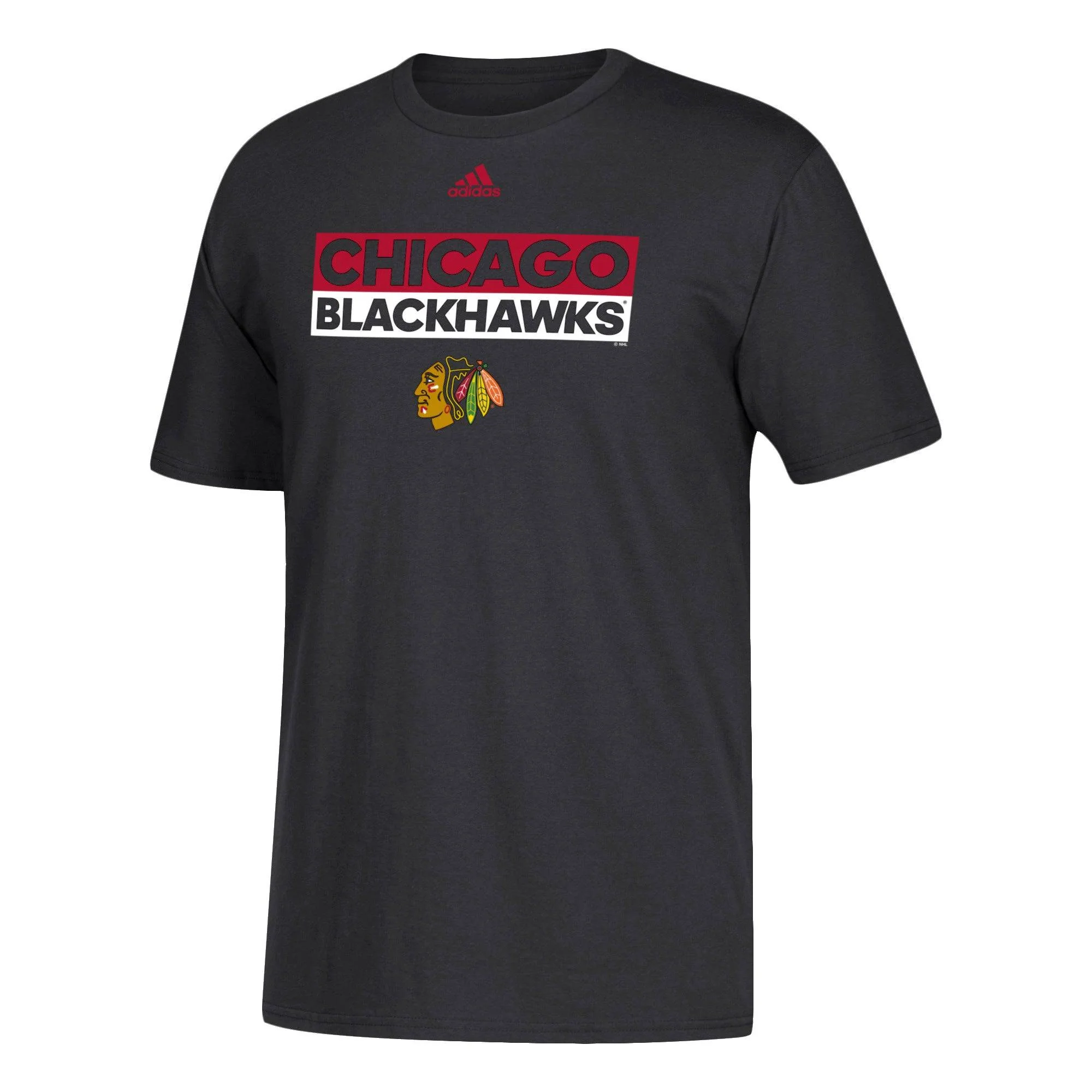 Mens Chicago Blackhawks Adi Box Go To Adidas Black Tee