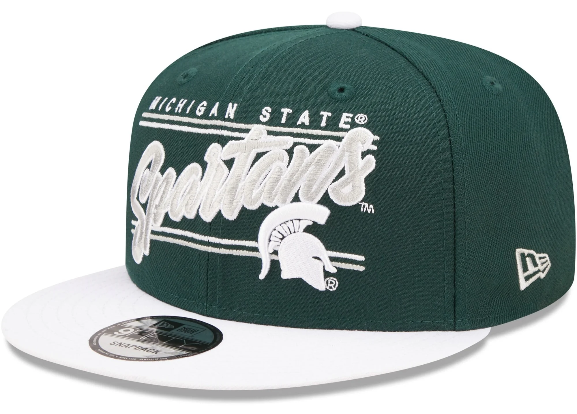 Men's New Era Green Michigan State Spartans Team Script 9FIFTY Snapback Hat