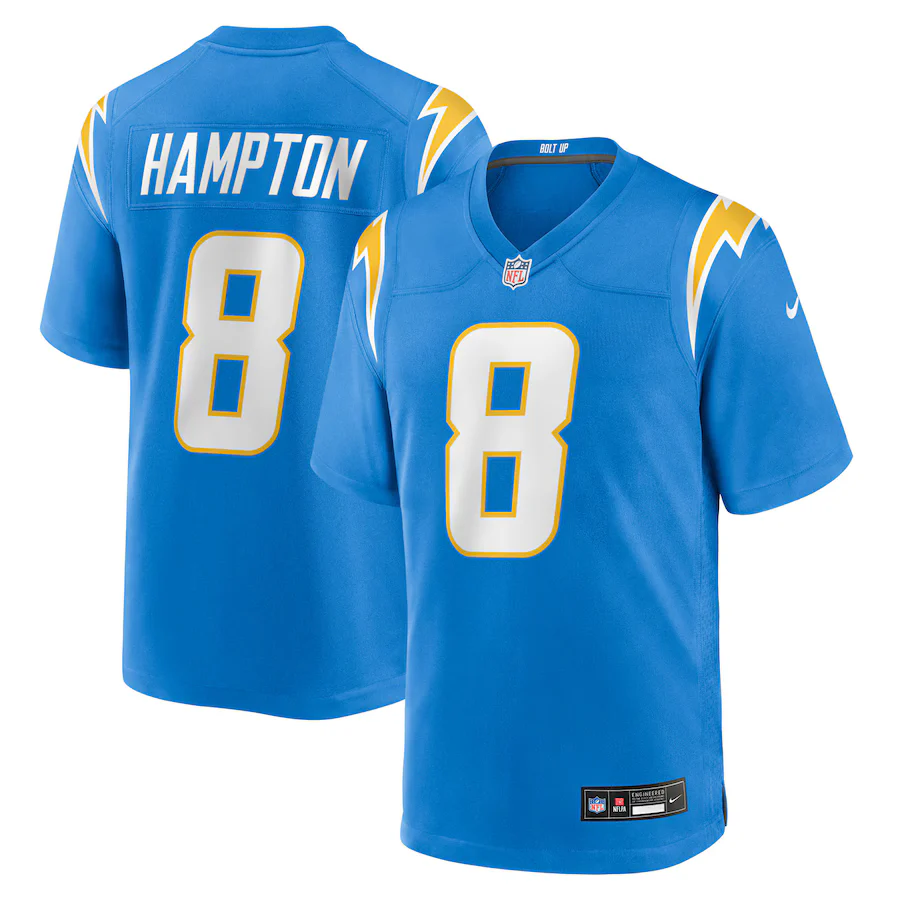 Men's Omarion Hampton Los Angeles Chargers Powder Blue Nike Game Jersey
