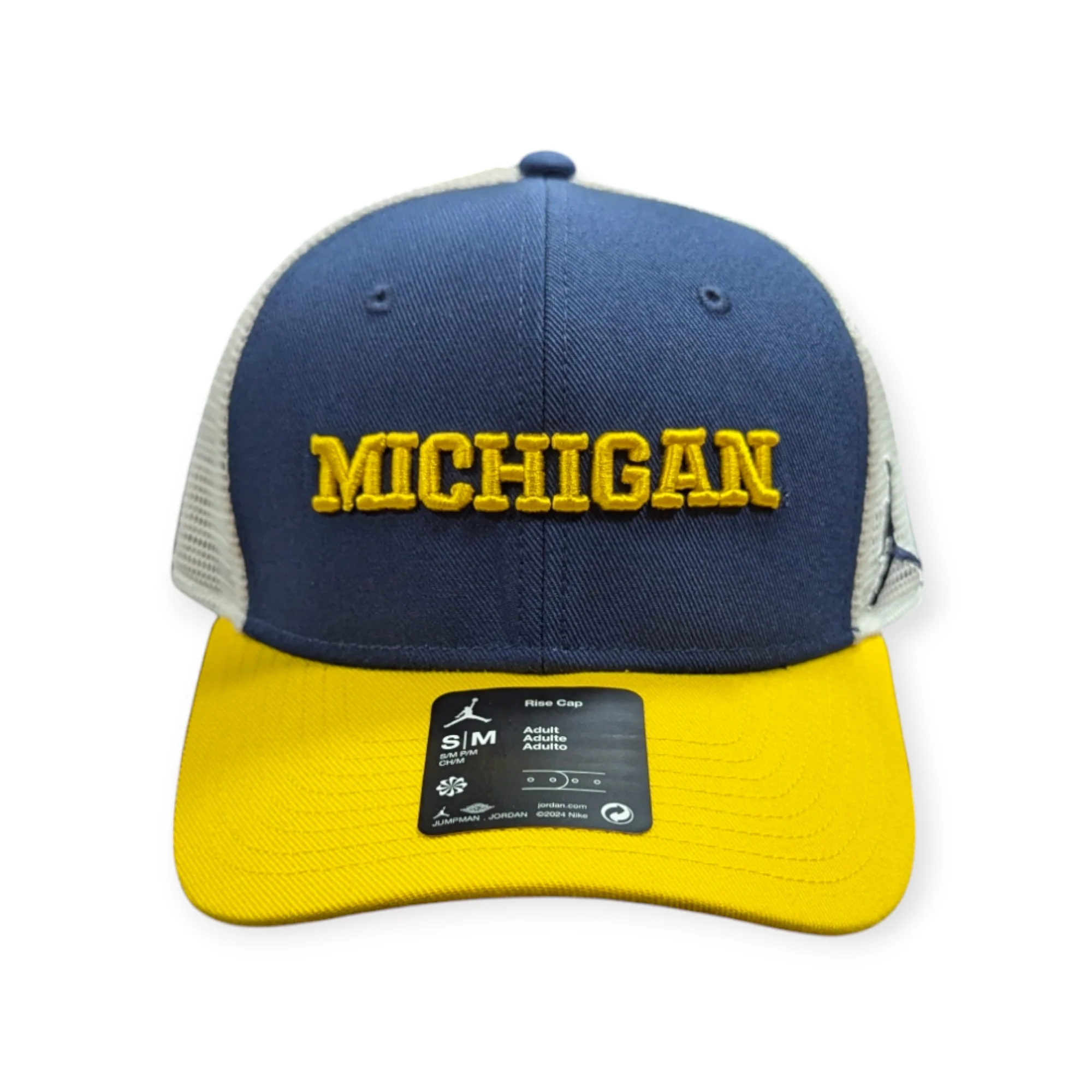 Michigan Wolverines Nike Navy Rise Trucker Adjustable Hat