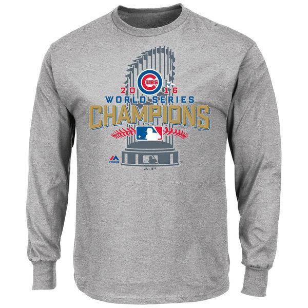 Men's Big & Tall Chicago Cubs 2016 World Series Champions Locker Room Long Sleeve Tee