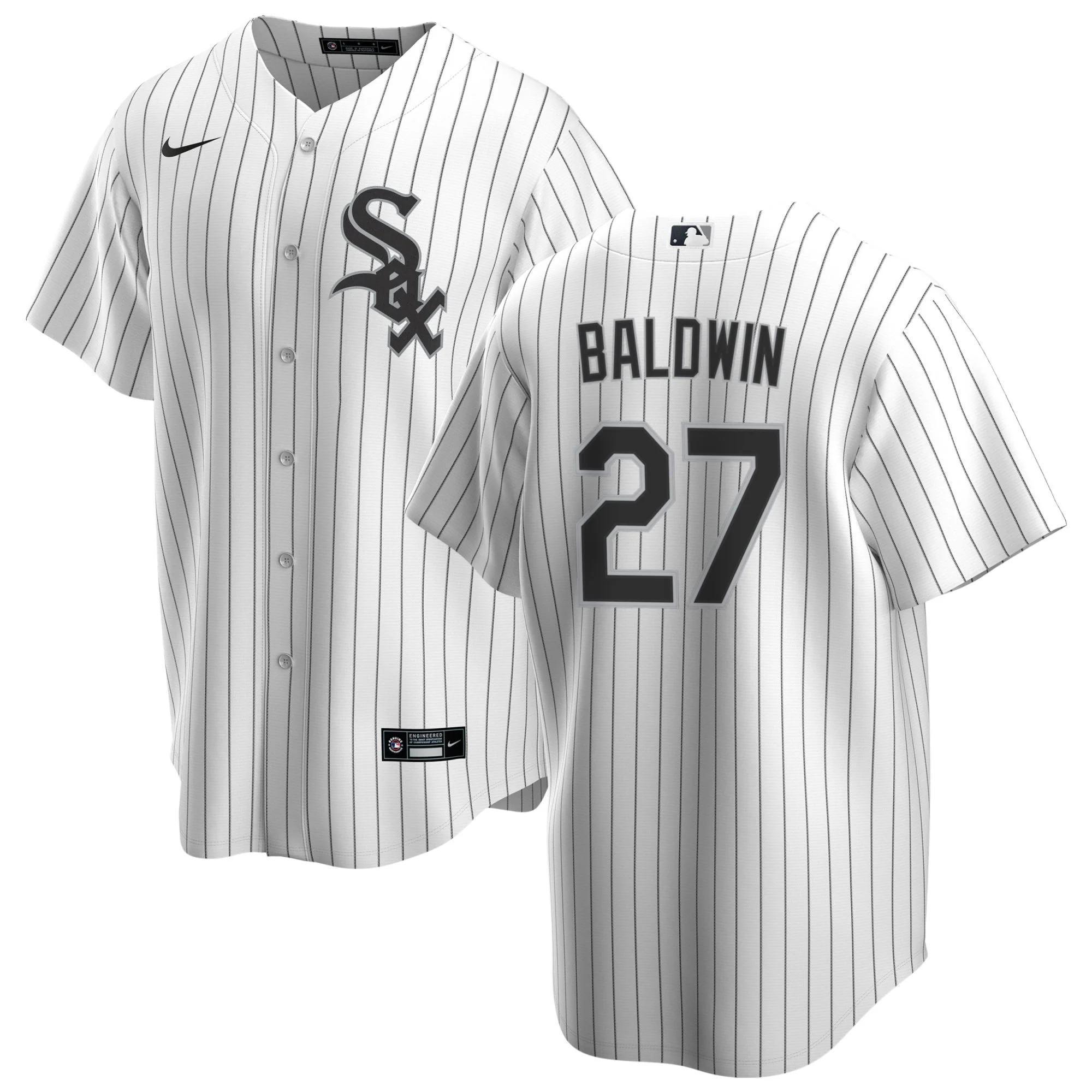 NIKE Men's Brooks Baldwin Chicago White Sox White Home Premium Twill Replica Jersey