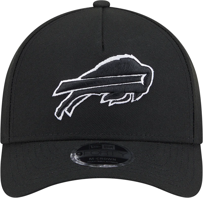 Buffalo Bills New Era Black & White Primary 9FORTY A-Frame M-Crown Adjustable Hat